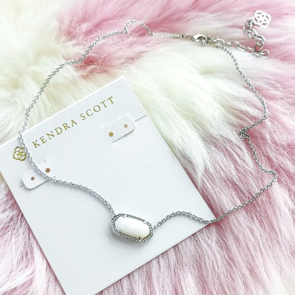 Silver Elisa White Pearl Pendant Necklace - Picture 2 of 3